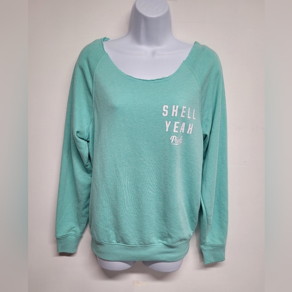 PINK Victoria's Secret Tops - Pink Victoria's Secret Green Sweatshirt Long Sleeve XS